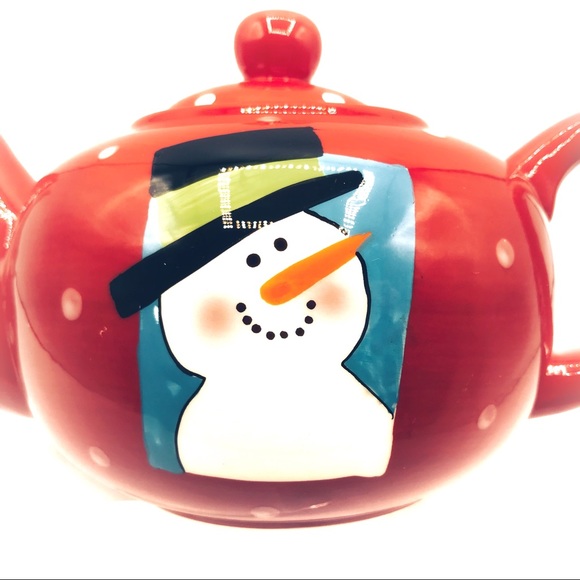 Winter Snowman Theme Large Tea Pot 30 oz - Picture 6 of 12